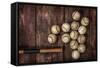 Old Vintage Baseball Background.-soupstock-Framed Stretched Canvas