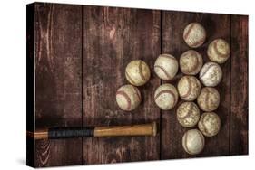 Old Vintage Baseball Background.-soupstock-Stretched Canvas