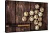 Old Vintage Baseball Background.-soupstock-Stretched Canvas