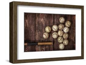 Old Vintage Baseball Background.-soupstock-Framed Photographic Print