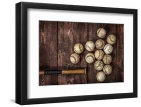 Old Vintage Baseball Background.-soupstock-Framed Photographic Print