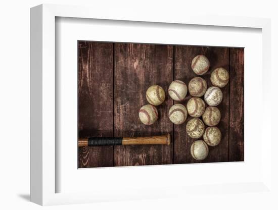 Old Vintage Baseball Background.-soupstock-Framed Photographic Print