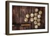 Old Vintage Baseball Background.-soupstock-Framed Photographic Print