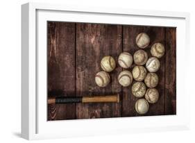 Old Vintage Baseball Background.-soupstock-Framed Photographic Print