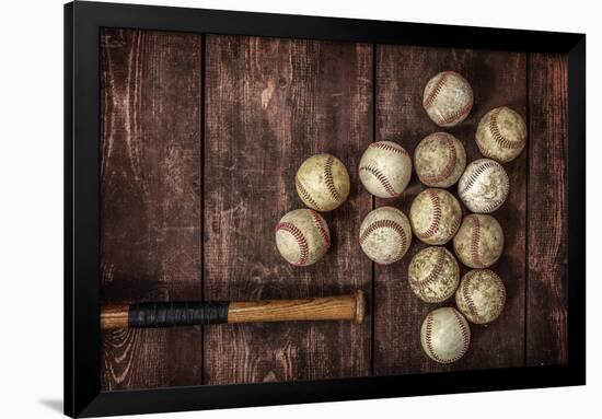 Old Vintage Baseball Background.-soupstock-Framed Photographic Print