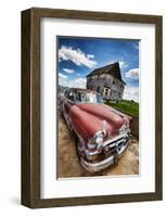 Old vintage cars left rusting-null-Framed Art Print