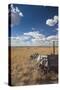 Old Wagon, Prairie Homestead, Cactus Flat, South Dakota, USA-Walter Bibikow-Stretched Canvas