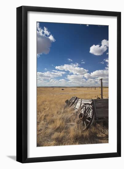 Old Wagon, Prairie Homestead, Cactus Flat, South Dakota, USA-Walter Bibikow-Framed Photographic Print