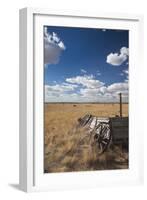 Old Wagon, Prairie Homestead, Cactus Flat, South Dakota, USA-Walter Bibikow-Framed Photographic Print