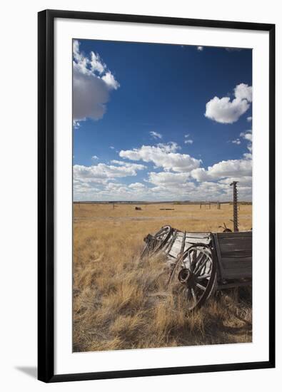 Old Wagon, Prairie Homestead, Cactus Flat, South Dakota, USA-Walter Bibikow-Framed Photographic Print