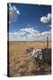 Old Wagon, Prairie Homestead, Cactus Flat, South Dakota, USA-Walter Bibikow-Stretched Canvas