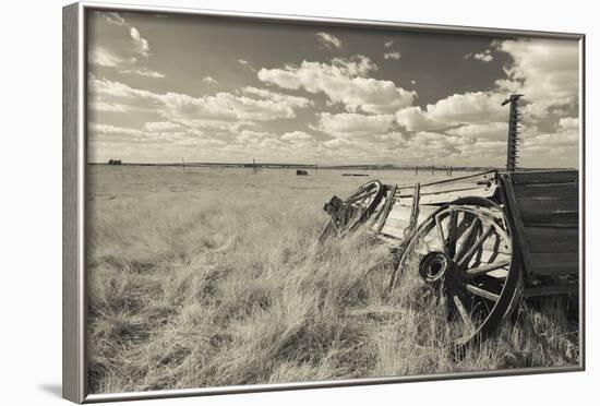 Old Wagon, Prairie Homestead, Cactus Flat, South Dakota, USA-Walter Bibikow-Framed Photographic Print