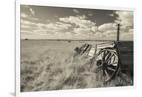 Old Wagon, Prairie Homestead, Cactus Flat, South Dakota, USA-Walter Bibikow-Framed Photographic Print