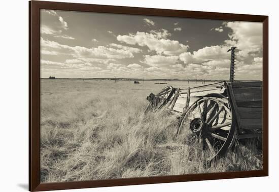 Old Wagon, Prairie Homestead, Cactus Flat, South Dakota, USA-Walter Bibikow-Framed Photographic Print