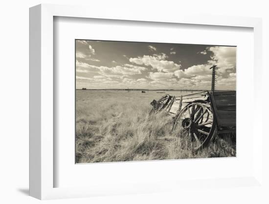 Old Wagon, Prairie Homestead, Cactus Flat, South Dakota, USA-Walter Bibikow-Framed Photographic Print