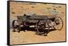 Old wagon, Rock Art Ranch, near Holbrook, Arizona, USA-Michel Hersen-Framed Stretched Canvas