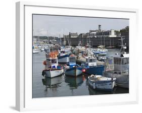 Old Walled Town of Concarneau from the Fishing Harbour, Southern Finistere, Brittany, France-Amanda Hall-Framed Photographic Print