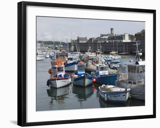 Old Walled Town of Concarneau from the Fishing Harbour, Southern Finistere, Brittany, France-Amanda Hall-Framed Photographic Print