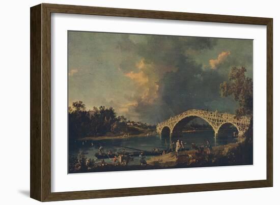 'Old Walton Bridge', 1754-Canaletto-Framed Giclee Print