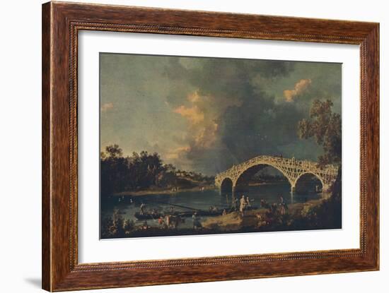 'Old Walton Bridge', 1754-Canaletto-Framed Giclee Print