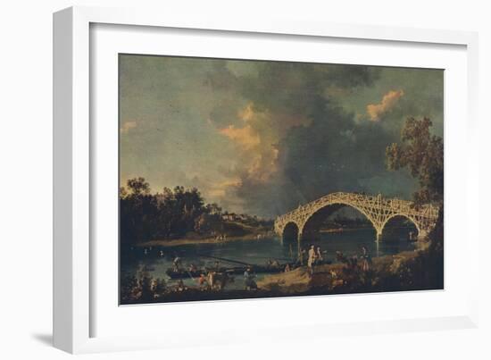 'Old Walton Bridge', 1754-Canaletto-Framed Giclee Print