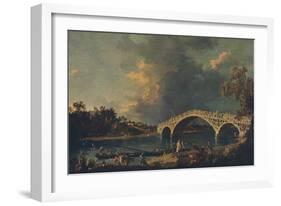 'Old Walton Bridge', 1754-Canaletto-Framed Giclee Print