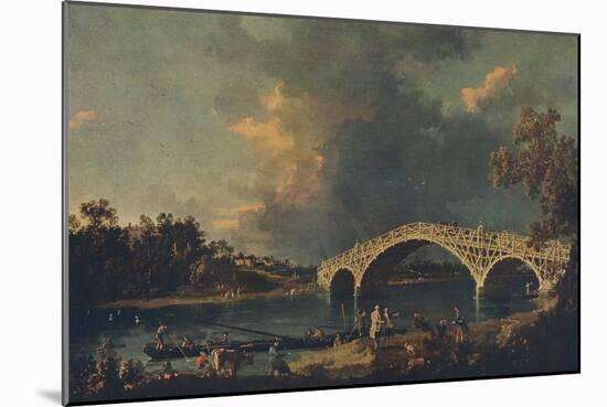 'Old Walton Bridge', 1754-Canaletto-Mounted Giclee Print