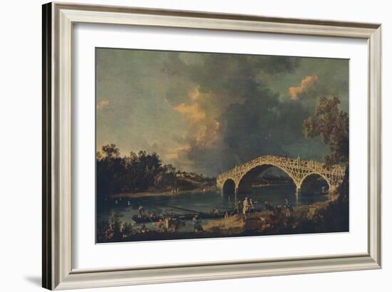 'Old Walton Bridge', 1754-Canaletto-Framed Giclee Print