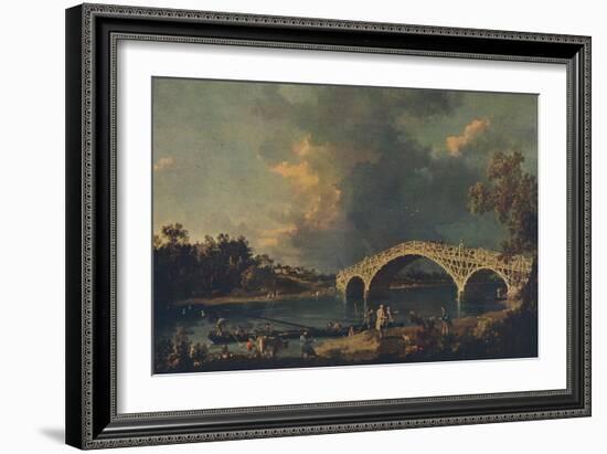 'Old Walton Bridge', 1754-Canaletto-Framed Giclee Print