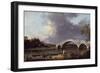 Old Walton Bridge over the Thames, 1754-Canaletto-Framed Giclee Print