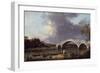 Old Walton Bridge over the Thames, 1754-Canaletto-Framed Giclee Print