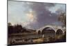 Old Walton Bridge over the Thames, 1754-Canaletto-Mounted Giclee Print