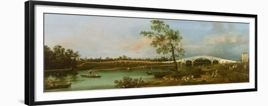 Old Walton's Bridge, 1755-Canaletto-Framed Premium Giclee Print