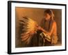 Old War Bonnet, 1916-Joseph Henry Sharp-Framed Giclee Print