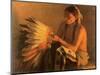 Old War Bonnet, 1916-Joseph Henry Sharp-Mounted Giclee Print