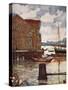 Old Warehouse and Boats, Molde, 1905-Nico Jungman-Stretched Canvas