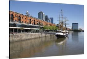 Old warehouses and office buildings from marina of Puerto Madero, San Telmo, Buenos Aires, Argentin-Stuart Black-Stretched Canvas