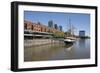 Old warehouses and office buildings from marina of Puerto Madero, San Telmo, Buenos Aires, Argentin-Stuart Black-Framed Photographic Print