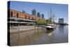 Old warehouses and office buildings from marina of Puerto Madero, San Telmo, Buenos Aires, Argentin-Stuart Black-Stretched Canvas