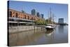 Old warehouses and office buildings from marina of Puerto Madero, San Telmo, Buenos Aires, Argentin-Stuart Black-Stretched Canvas