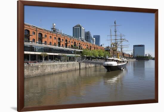 Old warehouses and office buildings from marina of Puerto Madero, San Telmo, Buenos Aires, Argentin-Stuart Black-Framed Photographic Print