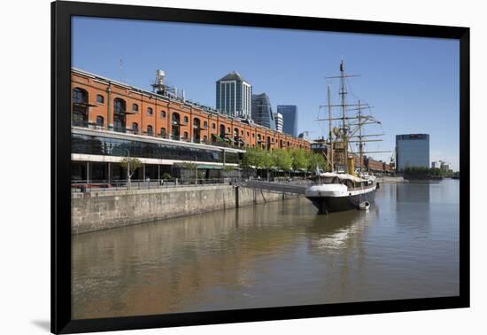 Old warehouses and office buildings from marina of Puerto Madero, San Telmo, Buenos Aires, Argentin-Stuart Black-Framed Photographic Print