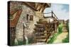 Old Water Mill by a Stream-Peter Jackson-Stretched Canvas