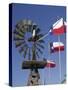 Old Water Pump and Texas State Flags, Amarillo, Texas-Walter Bibikow-Stretched Canvas