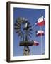 Old Water Pump and Texas State Flags, Amarillo, Texas-Walter Bibikow-Framed Photographic Print