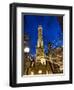 Old Water Tower with holiday lights, Chicago, Illinois, USA-Alan Klehr-Framed Photographic Print