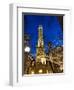 Old Water Tower with holiday lights, Chicago, Illinois, USA-Alan Klehr-Framed Photographic Print