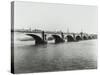 Old Waterloo Bridge and the South Bank, London, 1895-null-Stretched Canvas