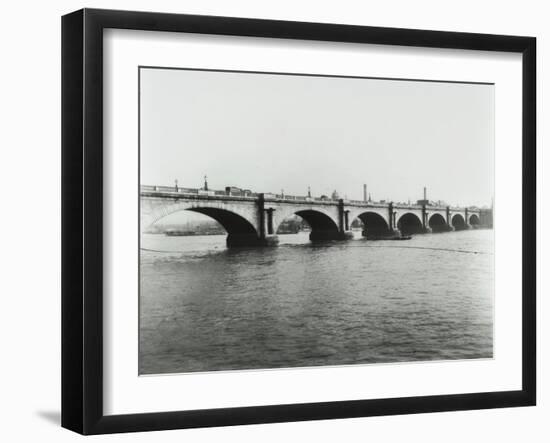 Old Waterloo Bridge and the South Bank, London, 1895-null-Framed Premium Photographic Print