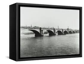 Old Waterloo Bridge and the South Bank, London, 1895-null-Framed Stretched Canvas